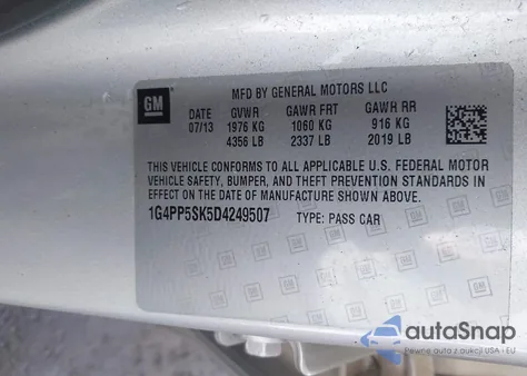 2013 Buick Verano from USA, damaged, VIN 1G4PP5SK5D4249507